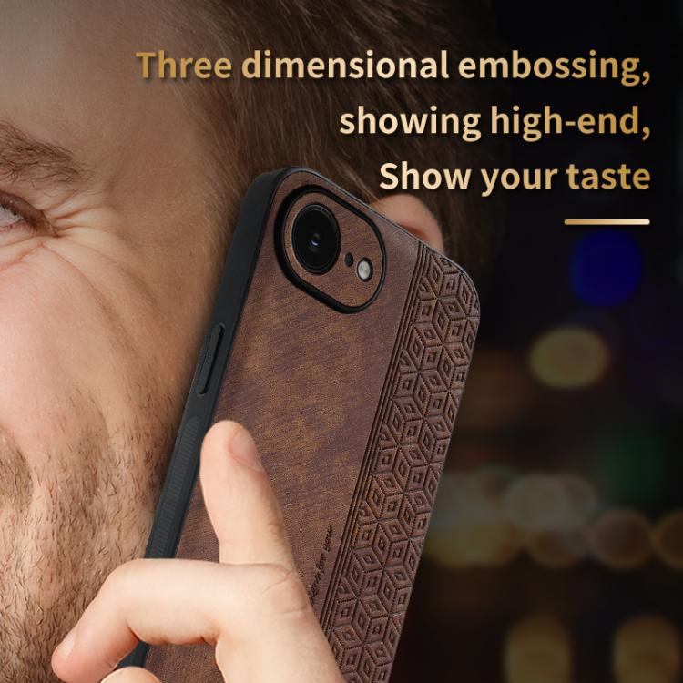 3D Embossed Skin-Feel Leather Case — iPhone 17 Pro