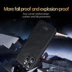 Shockproof Hybrid Leather Case — iPhone 16 Pro Max & More