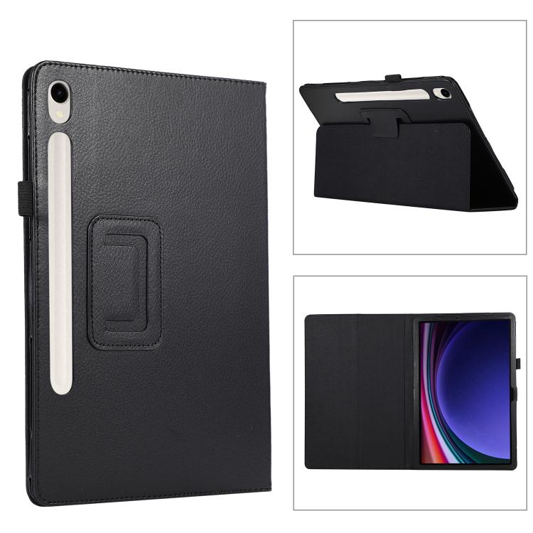 Litchi Leather Case with Holder — Galaxy Tab S11