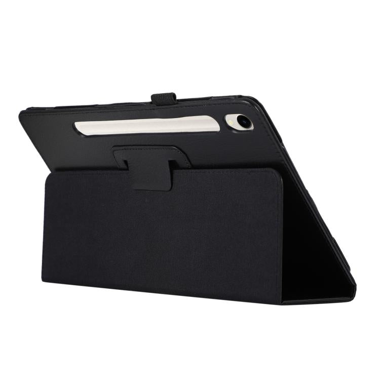 Litchi Leather Case with Holder — Galaxy Tab S11