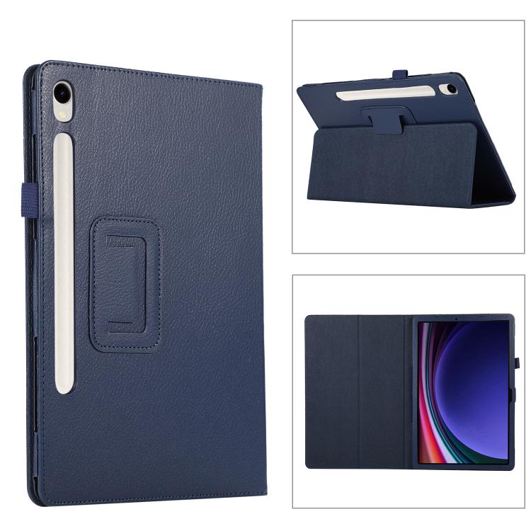 Litchi Leather Case with Holder — Galaxy Tab S11