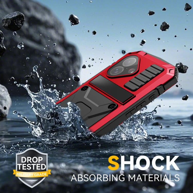 Water-Resistant Metal Rugged Case with Stand — iPhone 18 Pro