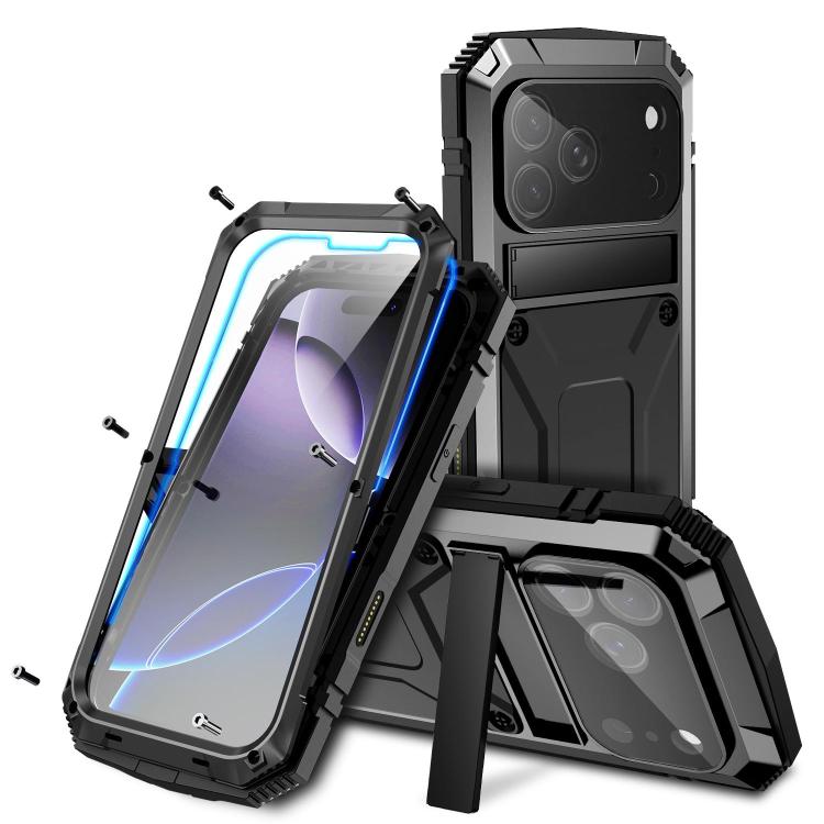 Metal+Silicone Waterproof Case with Holder — iPhone 18 Pro