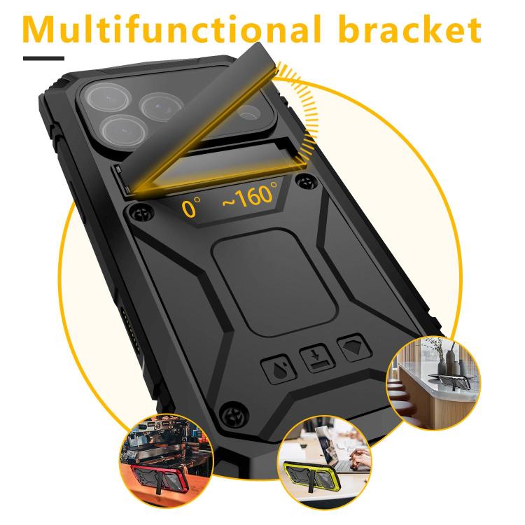 Metal+Silicone Waterproof Case with Holder — iPhone 18 Pro