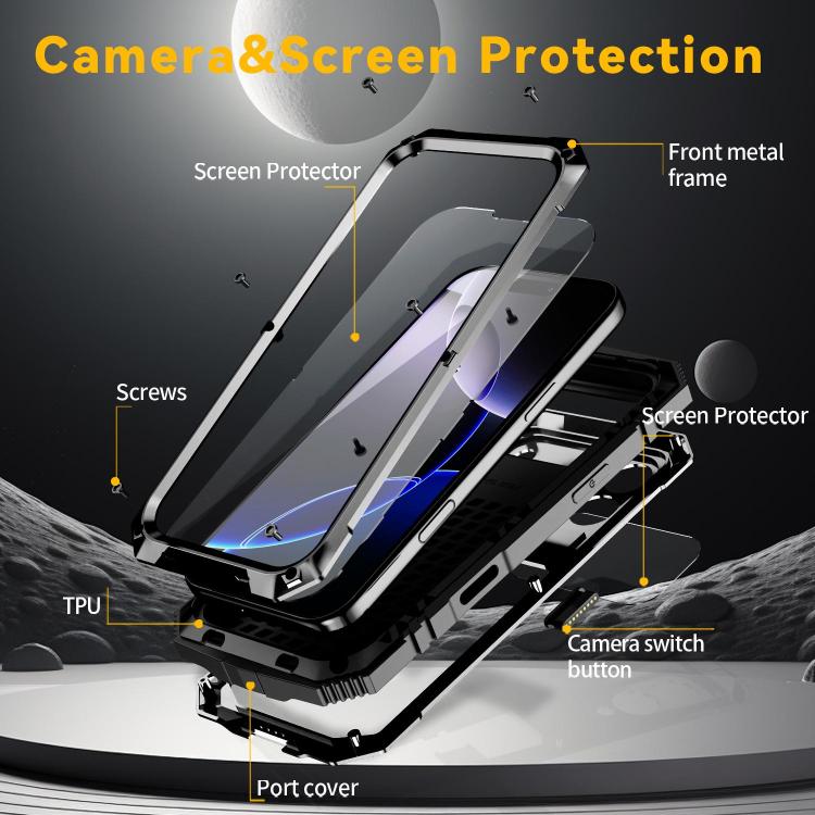 Metal+Silicone Waterproof Case with Holder — iPhone 18 Pro