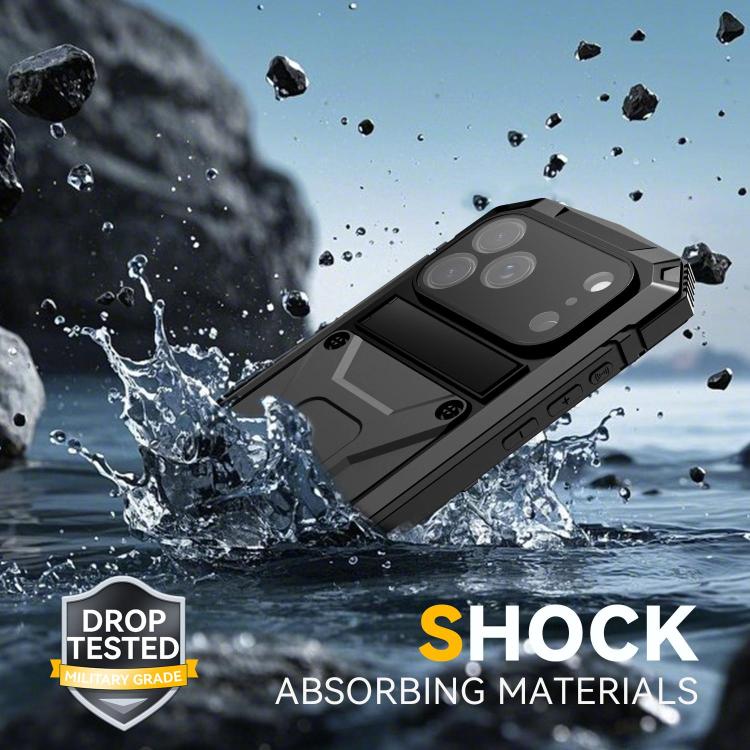 Metal+Silicone Waterproof Case with Holder — iPhone 18 Pro