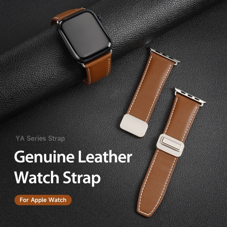 Magnetic Buckle Leather Watch Band — Apple Watch SE (44mm)