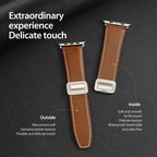 Magnetic Buckle Leather Watch Band — Apple Watch SE (44mm)