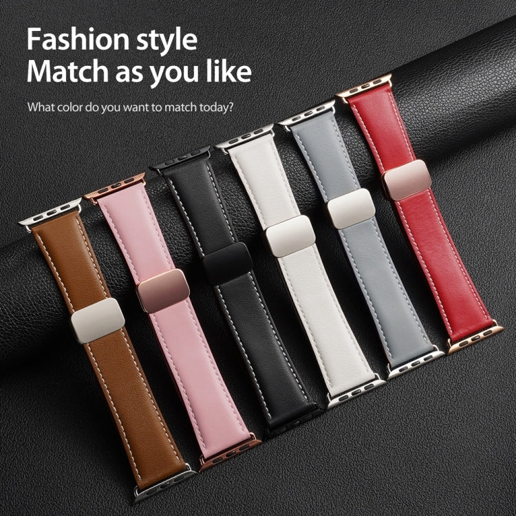 Magnetic Buckle Leather Watch Band — Apple Watch SE (44mm)
