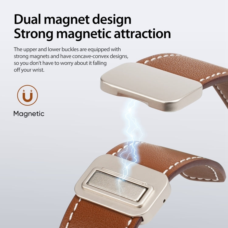 Magnetic Buckle Leather Watch Band — Apple Watch SE (44mm)