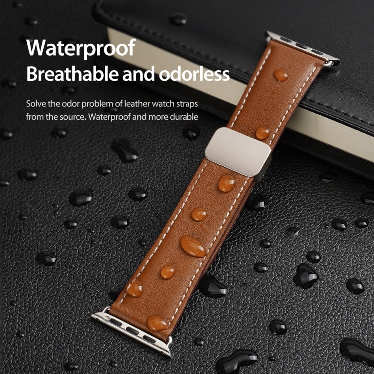 Magnetic Buckle Leather Watch Band — Apple Watch SE (44mm)