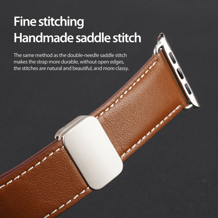 Magnetic Buckle Leather Watch Band — Apple Watch SE (44mm)