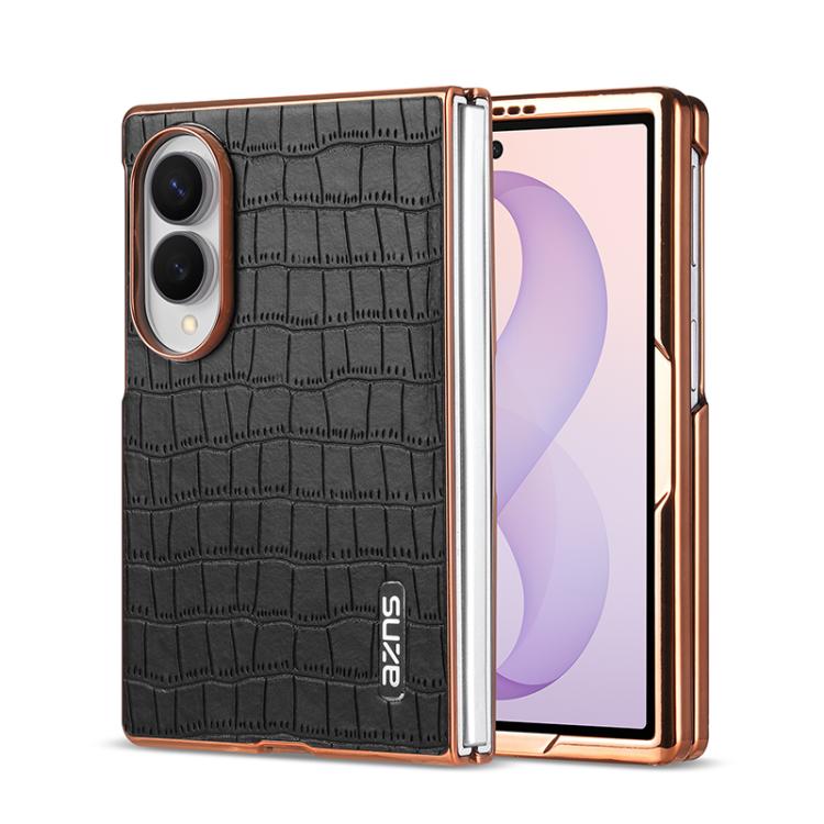 Crocodile-Texture Case with Metal Frame