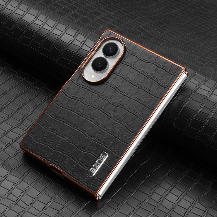Crocodile-Texture Case with Metal Frame