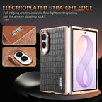 Crocodile-Texture Case with Metal Frame