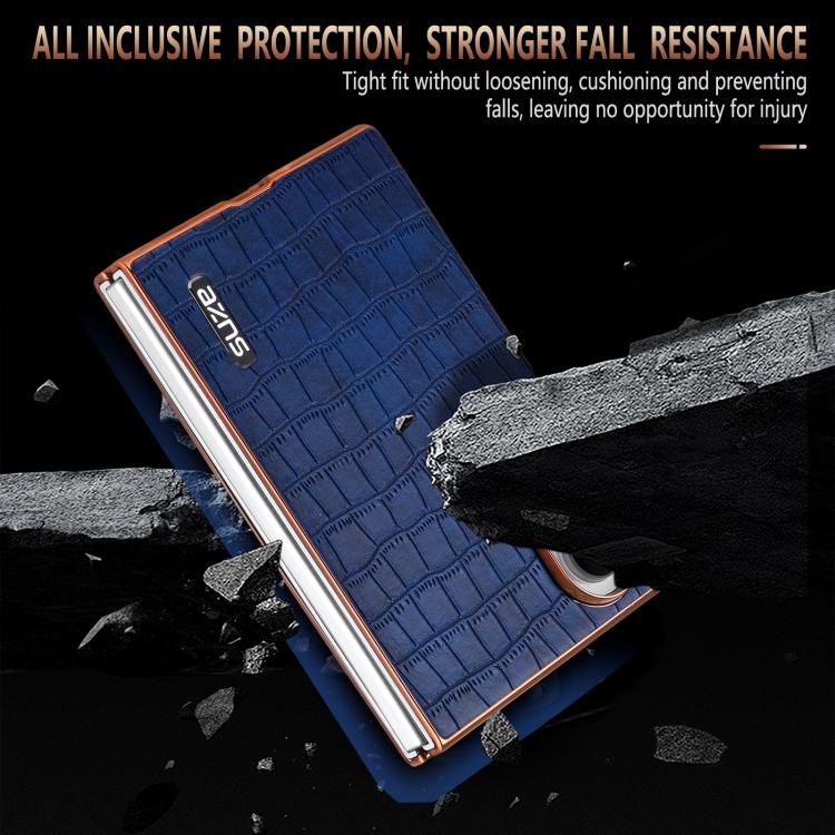 Crocodile-Texture Case with Metal Frame