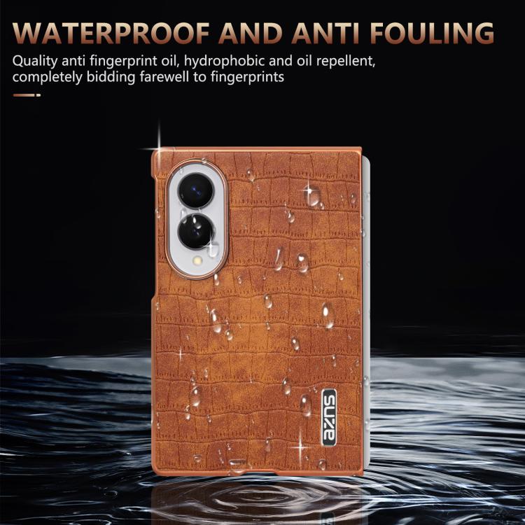 Crocodile-Texture Case with Metal Frame