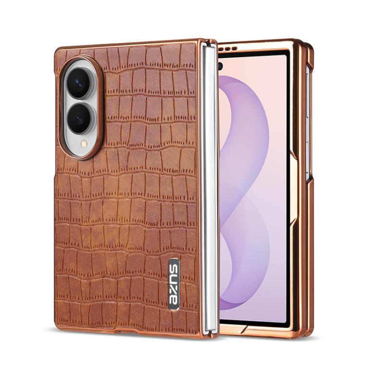Crocodile-Texture Case with Metal Frame