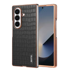 Crocodile-Texture Case with Metal Frame