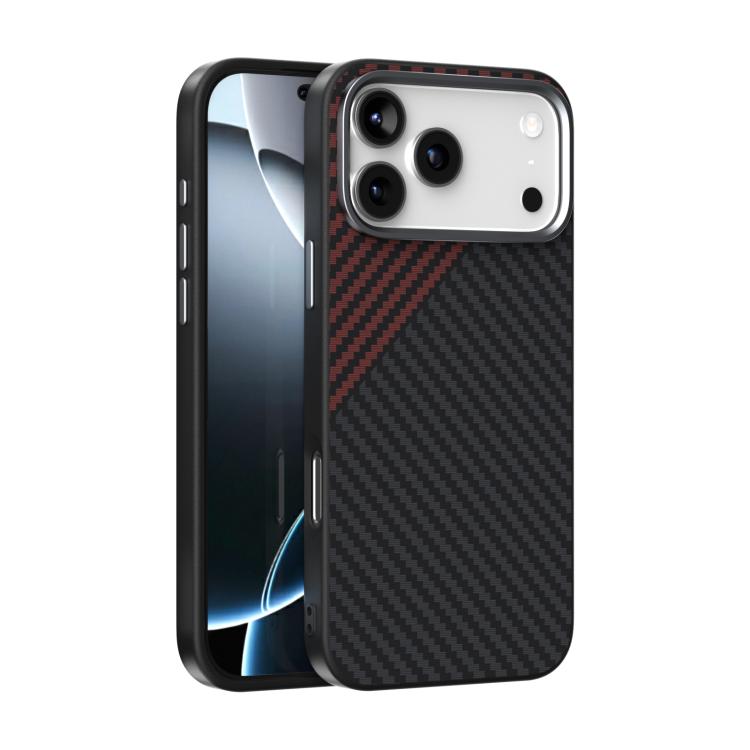 Carbon-Fibre Texture MagSafe Case — 6D Grip Slim — iPhone 17 Pro Max