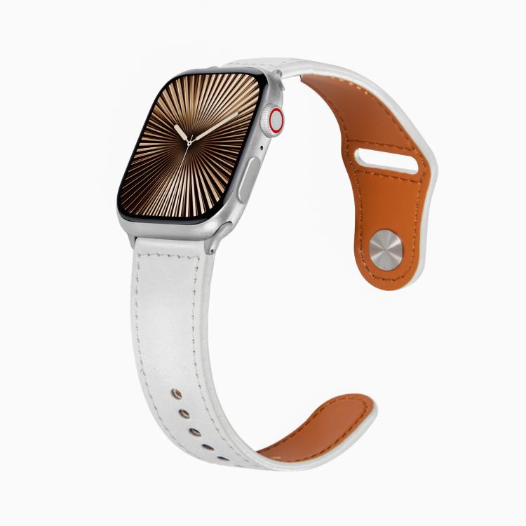 Stud-Buckle Leather Watch Band — Apple Watch