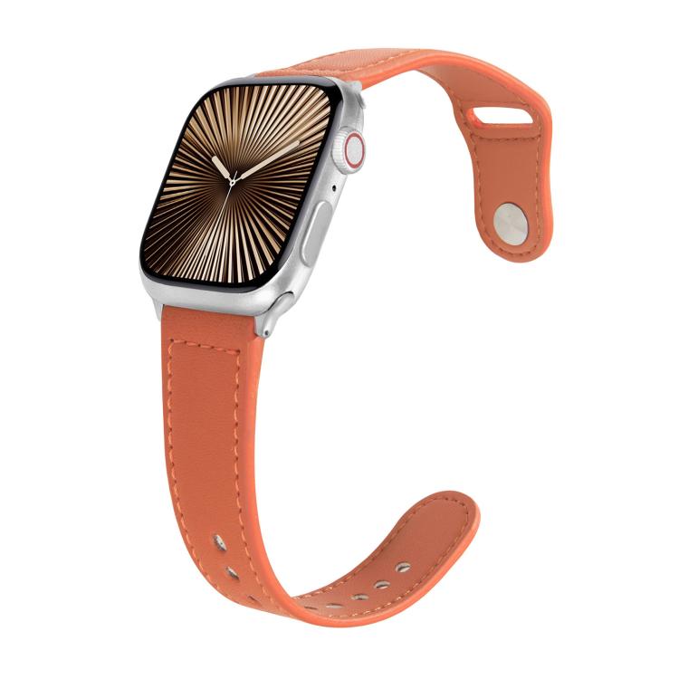 Stud-Buckle Leather Watch Band — Apple Watch