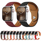 Stud-Buckle Leather Watch Band — Apple Watch