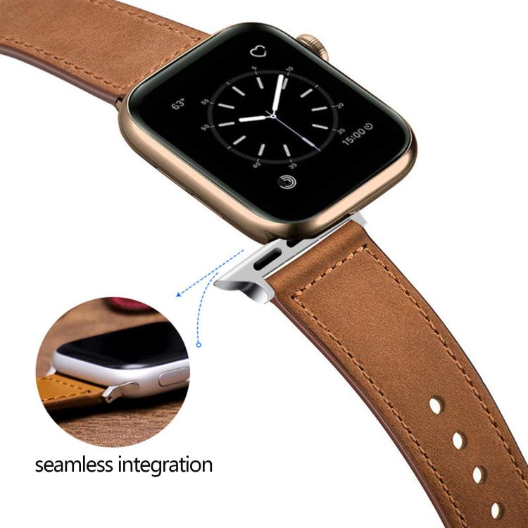 Stud-Buckle Leather Watch Band — Apple Watch