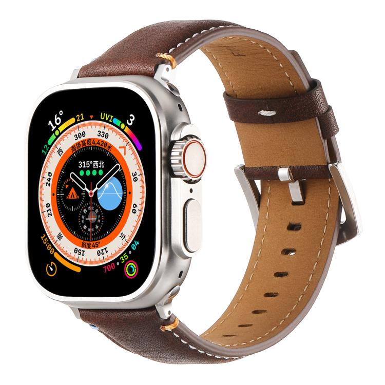 Stitched Leather Watch Band — Apple Watch