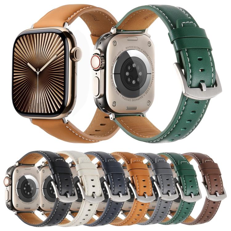 Plain Genuine Leather Watch Band — Apple Watch
