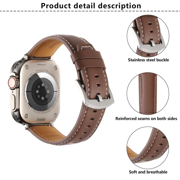Plain Genuine Leather Watch Band — Apple Watch