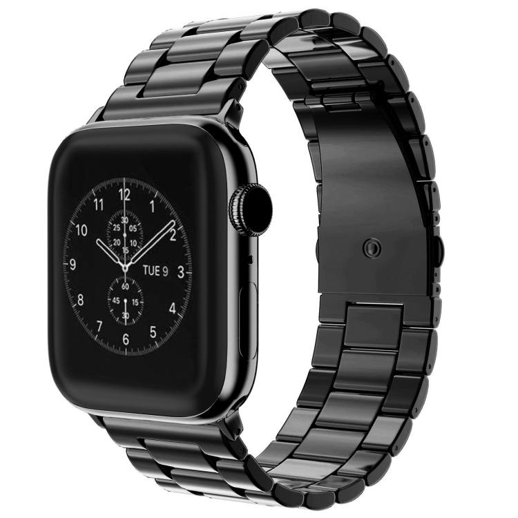 Three-Bead Fold-Buckle Steel Watch Band — Apple Watch