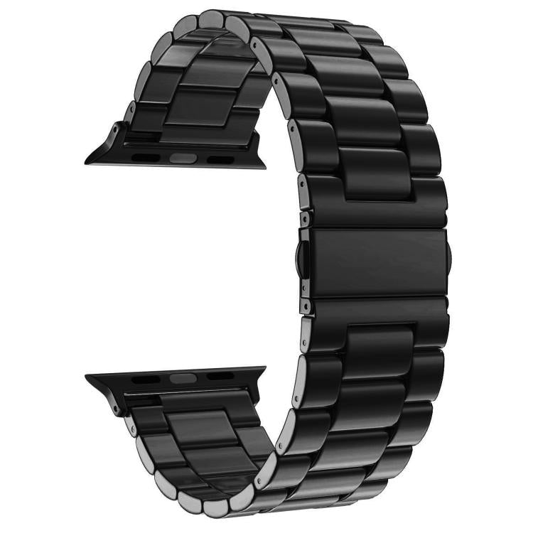Three-Bead Fold-Buckle Steel Watch Band — Apple Watch