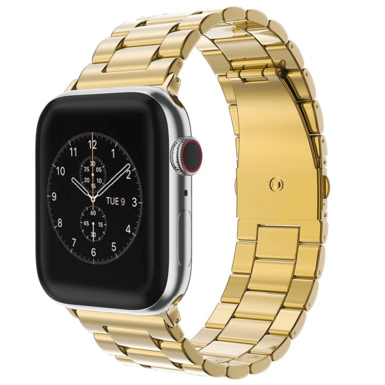 Three-Bead Fold-Buckle Steel Watch Band — Apple Watch