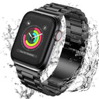 Three-Bead Fold-Buckle Steel Watch Band — Apple Watch