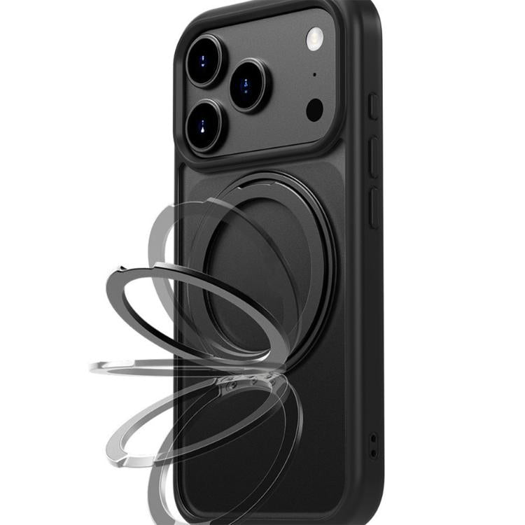 Frosted Acrylic MagSafe Case with Folding Ring Stand — iPhone 17 Pro Max