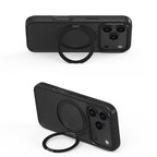 Frosted Acrylic MagSafe Case with Folding Ring Stand — iPhone 17 Pro Max