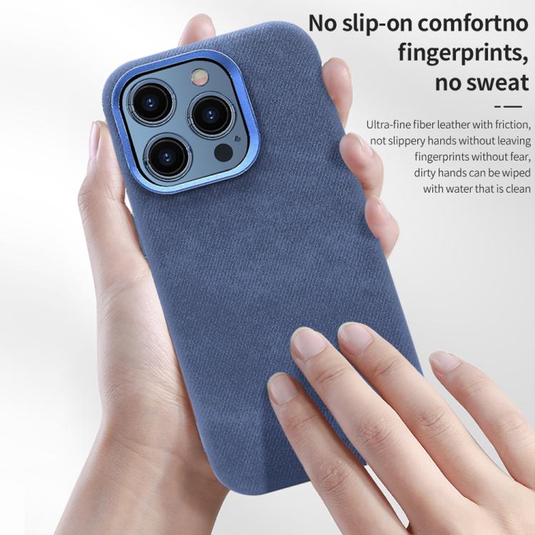 Retro Denim-Texture Leather MagSafe Case — iPhone 17 Pro Max