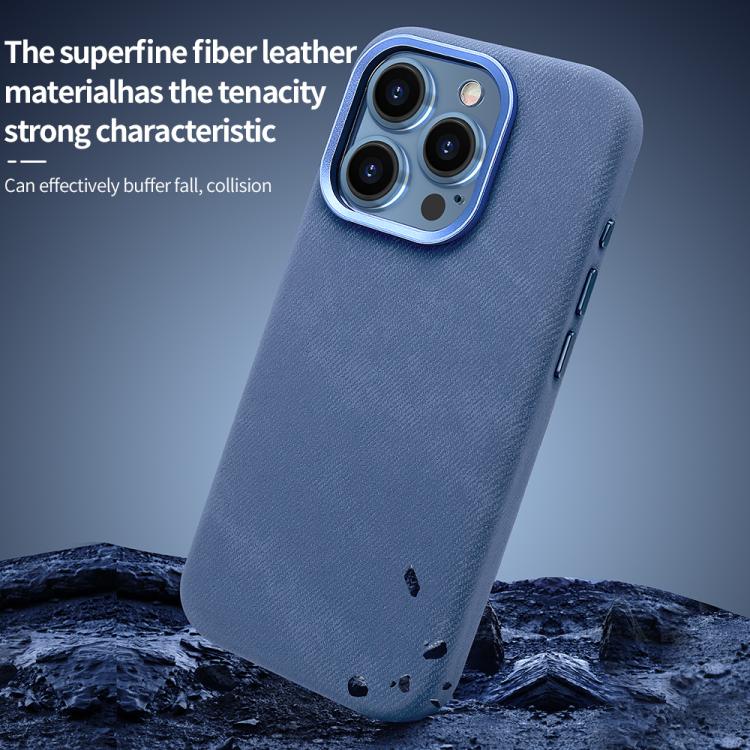 Retro Denim-Texture Leather MagSafe Case — iPhone 17 Pro Max