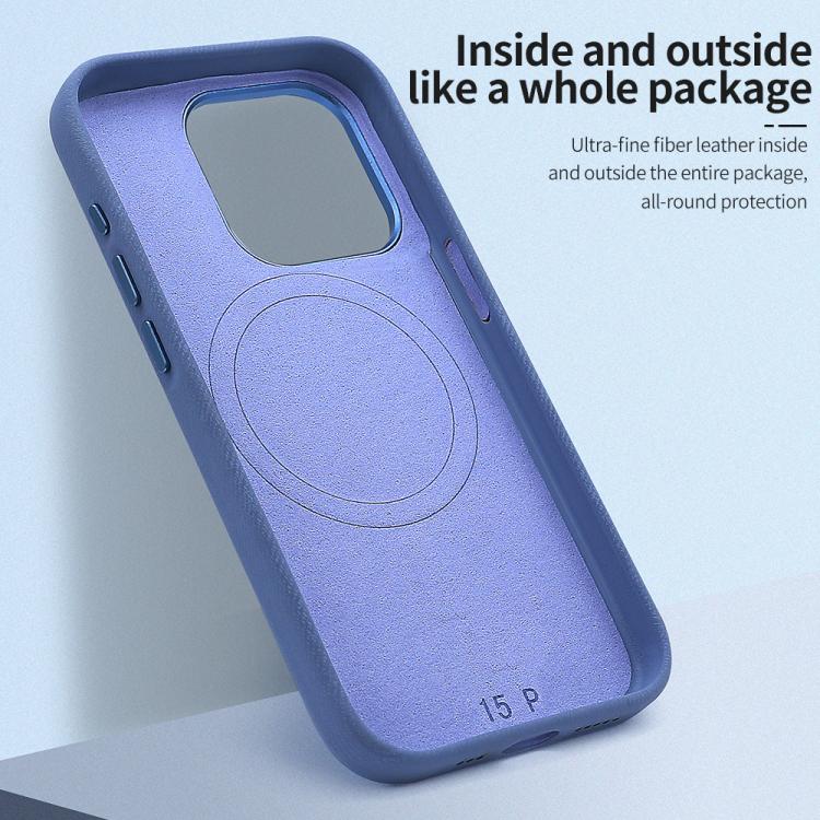 Retro Denim-Texture Leather MagSafe Case — iPhone 17 Pro Max