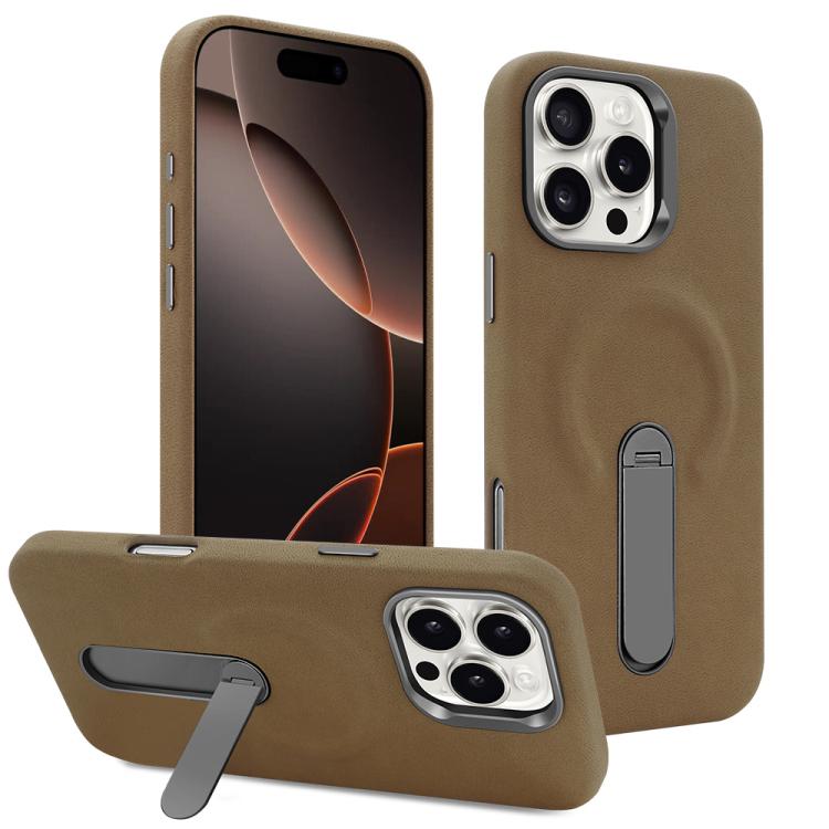 Suede MagSafe Leather Case with Holder — iPhone 16 Pro Max