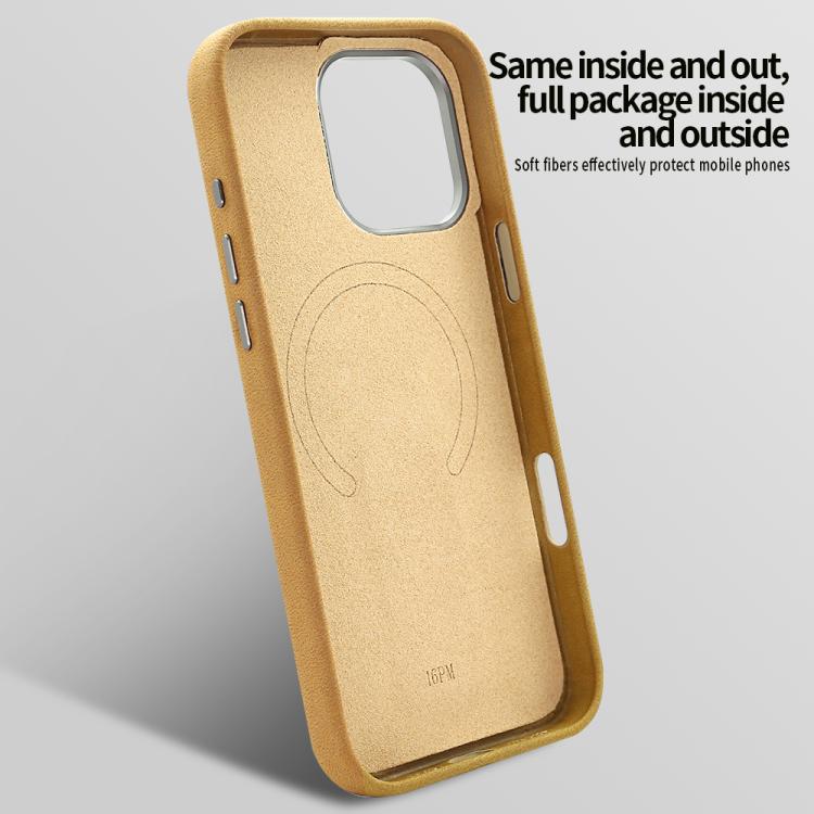 Suede MagSafe Leather Case with Holder — iPhone 16 Pro Max