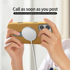 Suede MagSafe Leather Case with Holder — iPhone 16 Pro Max