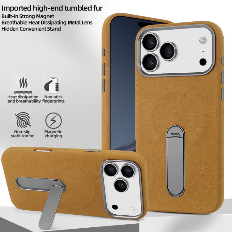 Suede-Finish MagSafe Case with Kickstand — iPhone 17 Pro