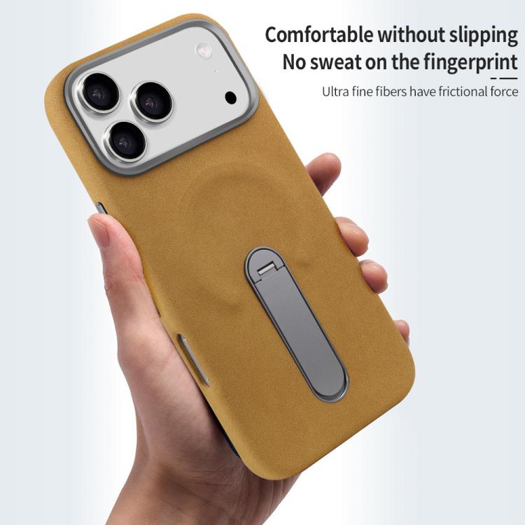 Suede-Finish MagSafe Case with Kickstand — iPhone 17 Pro