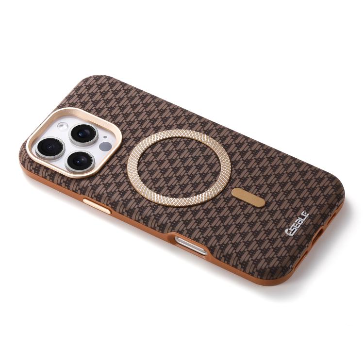 Triangular-Shield Leather MagSafe Case with Metal Lens Ring — iPhone 17