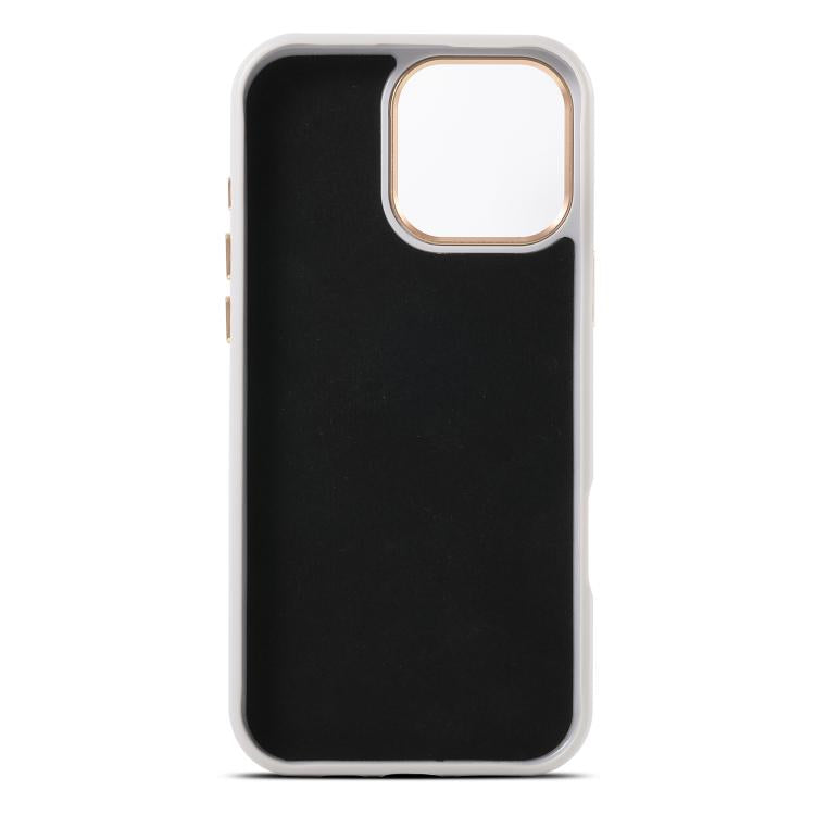 Triangular-Shield Leather MagSafe Case with Metal Lens Ring — iPhone 17