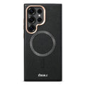 Litchi-Texture Magnetic Case with Metal Lens Ring — Galaxy S26