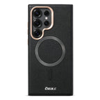 Litchi-Texture Magnetic Case with Metal Lens Ring — Galaxy S26