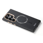 Litchi-Texture Magnetic Case with Metal Lens Ring — Galaxy S26